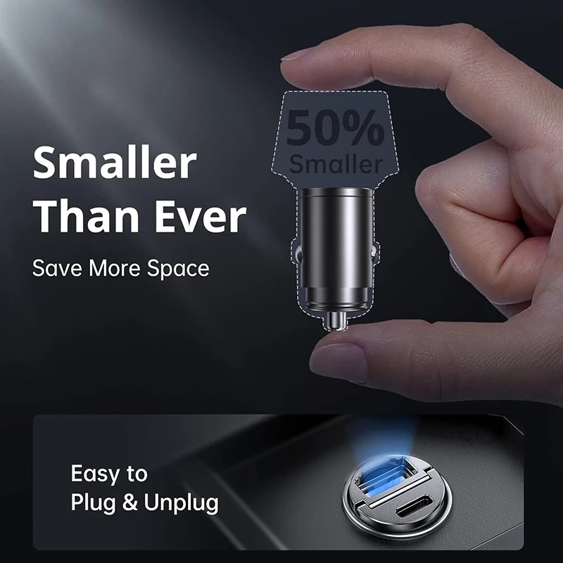 200W USB Type C Dual Ports Car Charger Lighter Quick Charge 4.0 3.0 For iPhone Xiaomi Huawei Samsung Fast Charging Phone Charger - Image 3