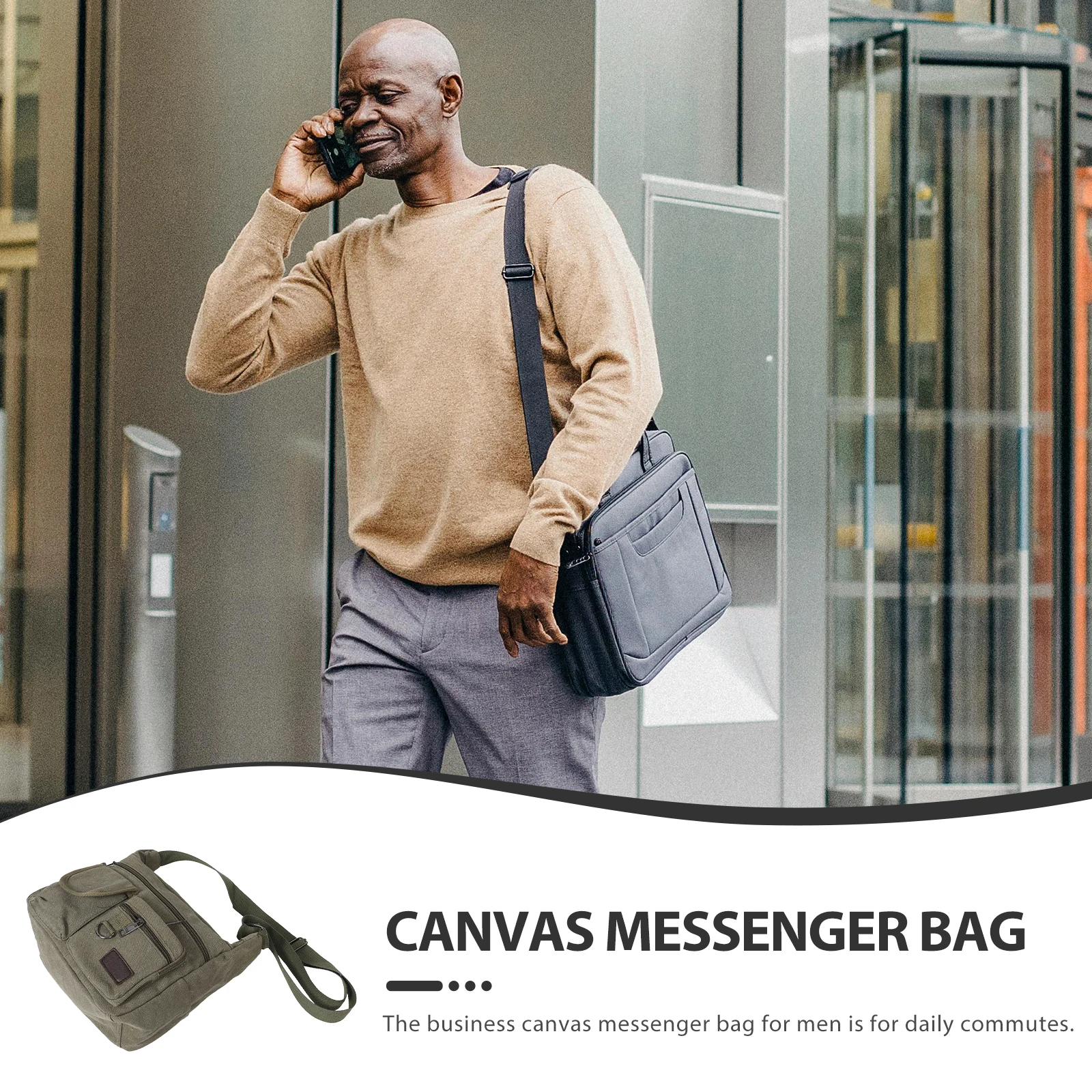 

Vintage Canvas Messenger For Men Women Large Crossbody Shoulder Tote Bag Multiple Pockets Durable Casual Travel School Bag