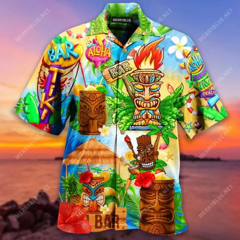 Camisa hawaiana Floral Vintage para hombre, Camisa informal de gran tamaño, isla Tropical, Palacio Idol, ropa Harajuku ajustada, Verano