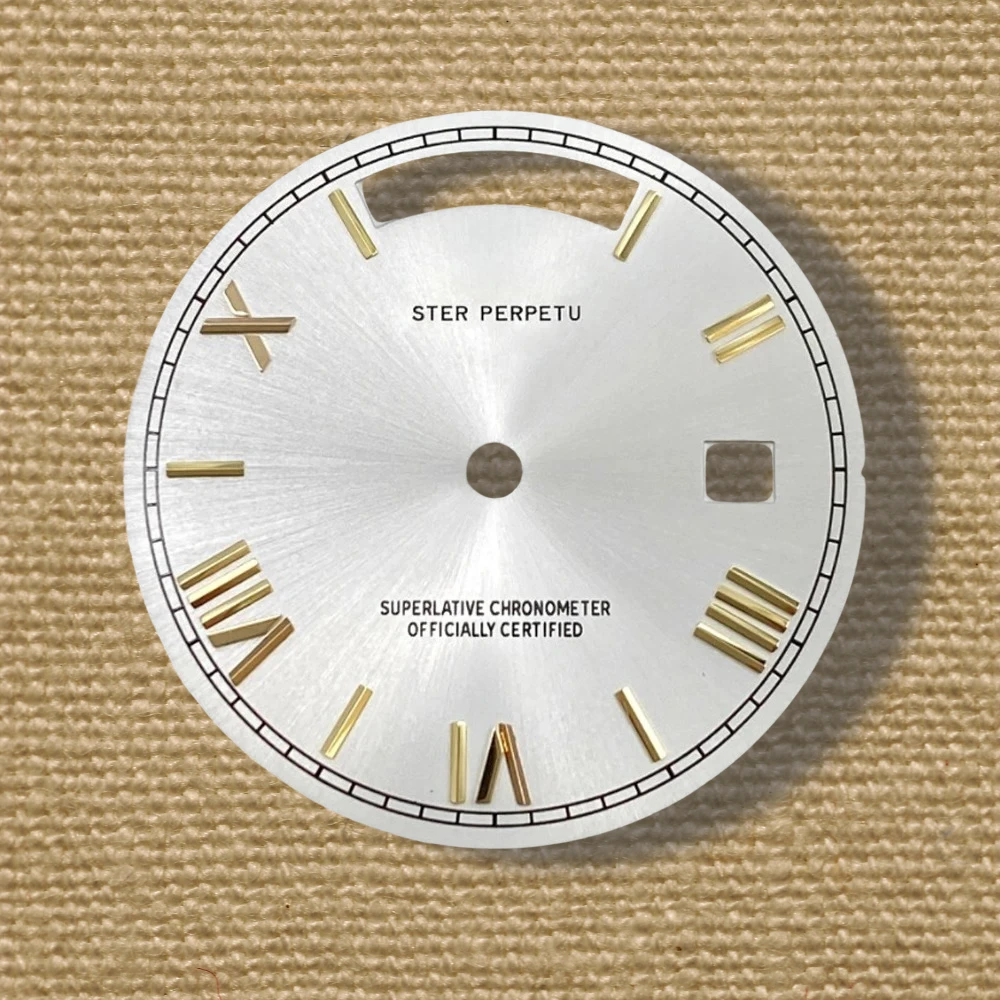 31mm s logotipo dia e data numerais romanos dial caber 8285 movimento sunray mostrador de alta qualidade acessórios de modificação de relógio
