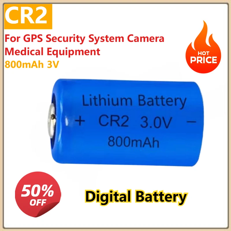 

For GPS Security System Camera Medical Equipment New High Quality 800mAh 3V CR2 Non-rechargeable Disposable Digital Battery