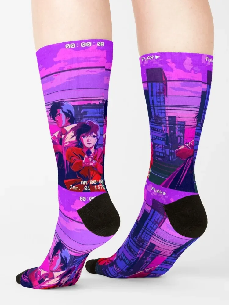 City Hunter-calcetines de compresión para hombre y mujer, medias de golf con diseño de los personajes de Tokio, camisa de manga corta y pantalón