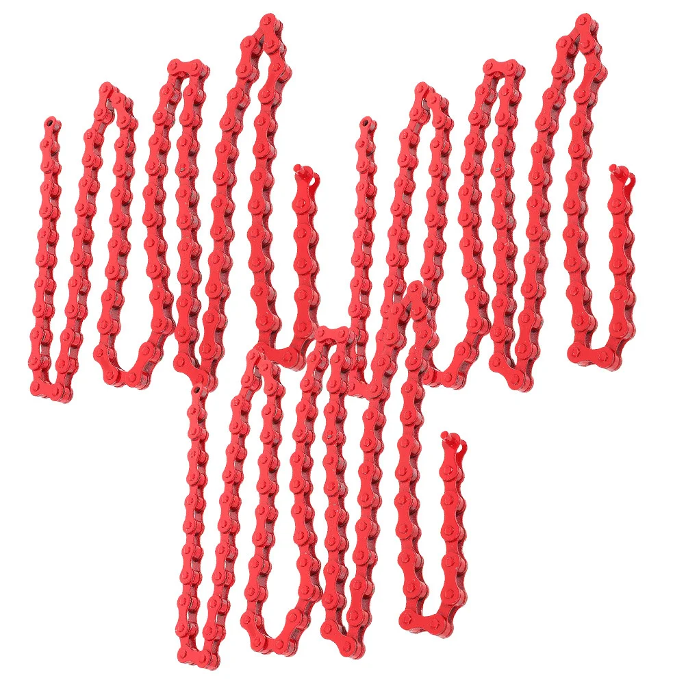 

3Pcs Steel Bike Chain Sturdy Mountain Bicycle Replacement Chain Wear Resistant Smooth Gear Shift Practical Bike Supply