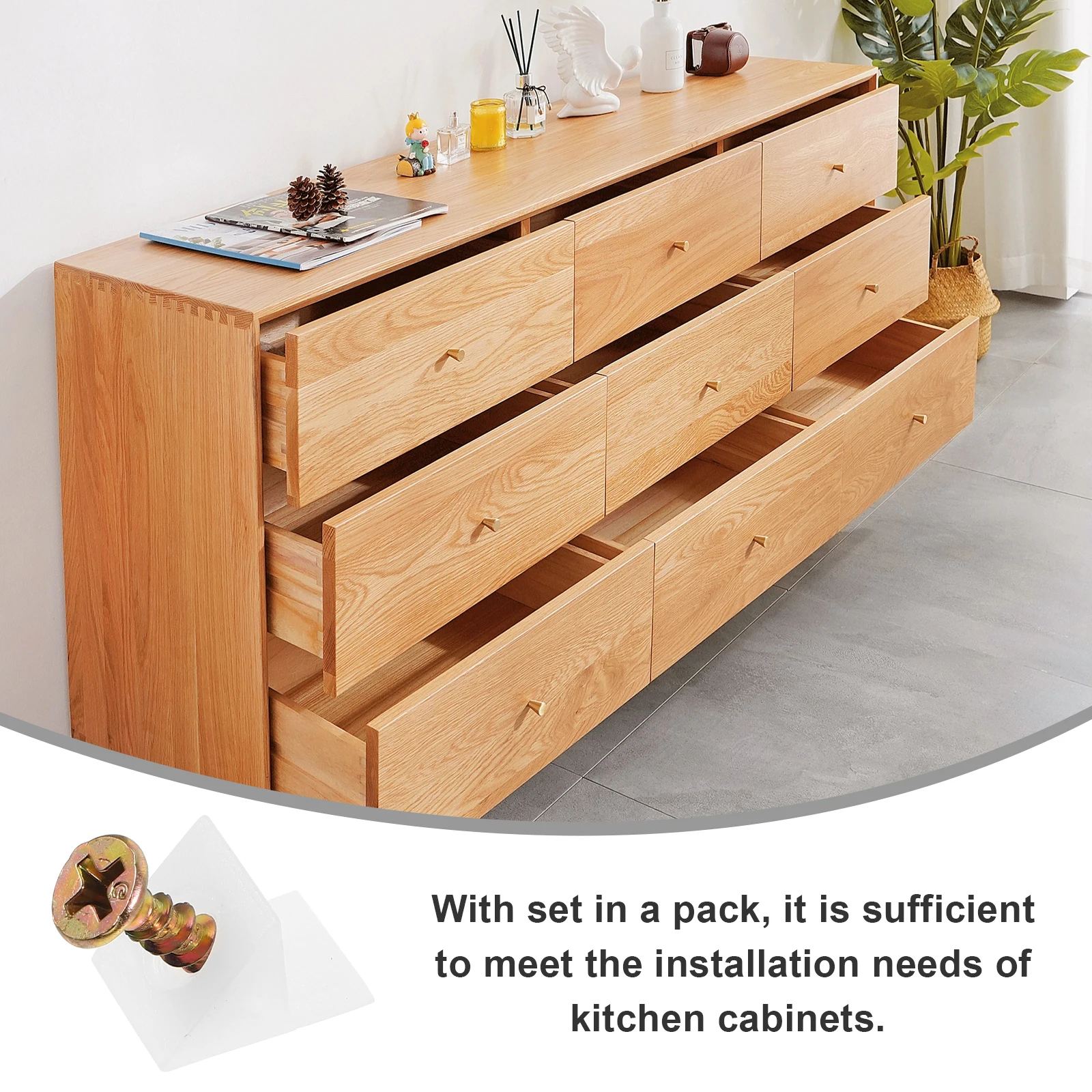 

50Pcs Drawer Bottom Sagging Wedges Furniture Repair Kit Plastic Iron Screws Drawer Bracket Cabinet Bottom Support