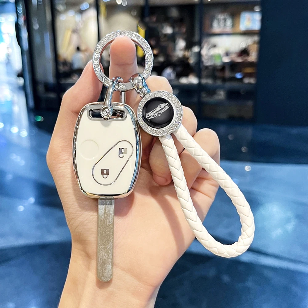 2/3 Buttons Silver Edge Auto Shell Fob For Honda CRV CR-V Pilot Insight Ridgeline Accord Civic TPU Car Remote Key Case Cover