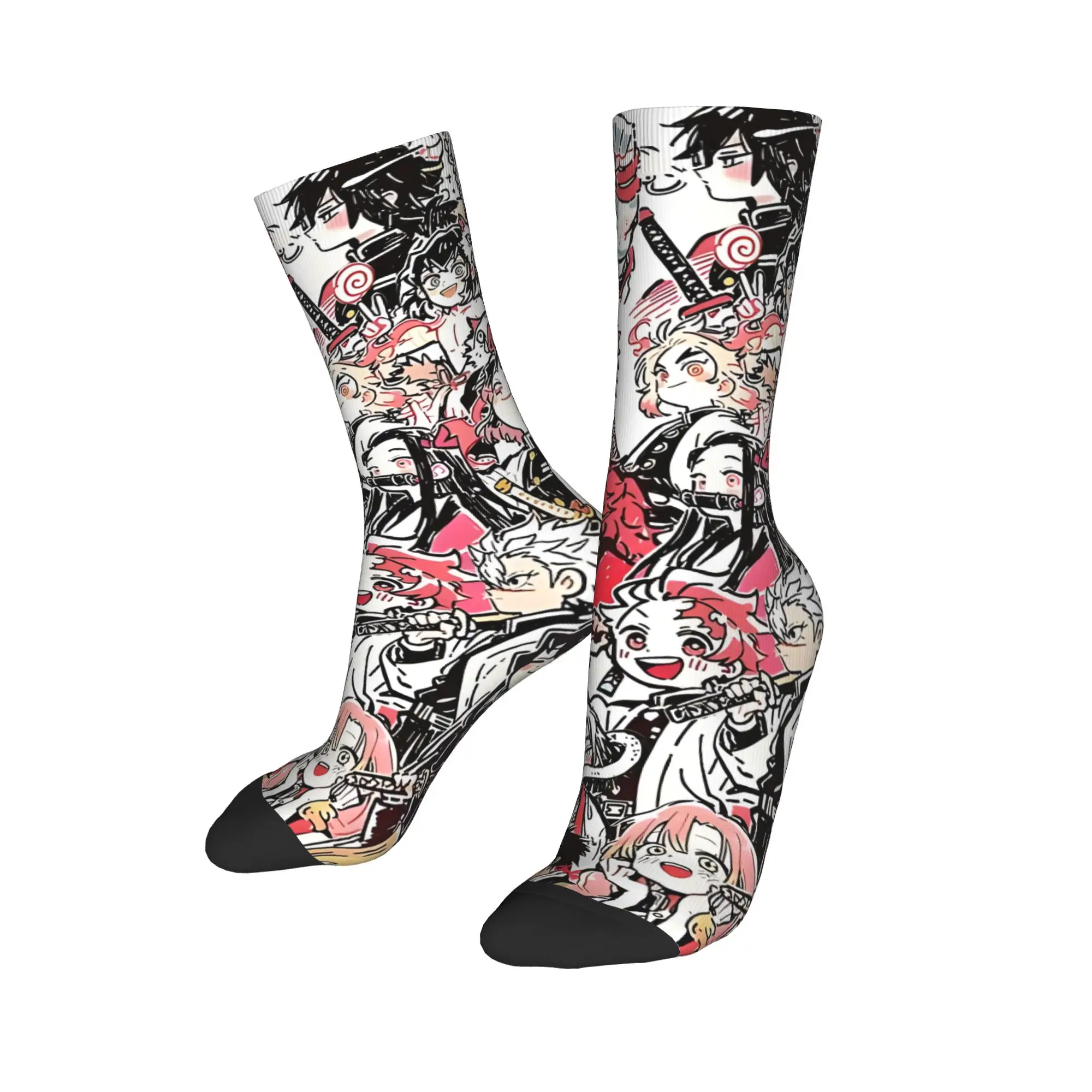 Funny Sock Bandai Demon Slayer Demon Slayer All Caracters Harajuku Quality Pattern Printed Men Crew Socks Novelty Men's Socks