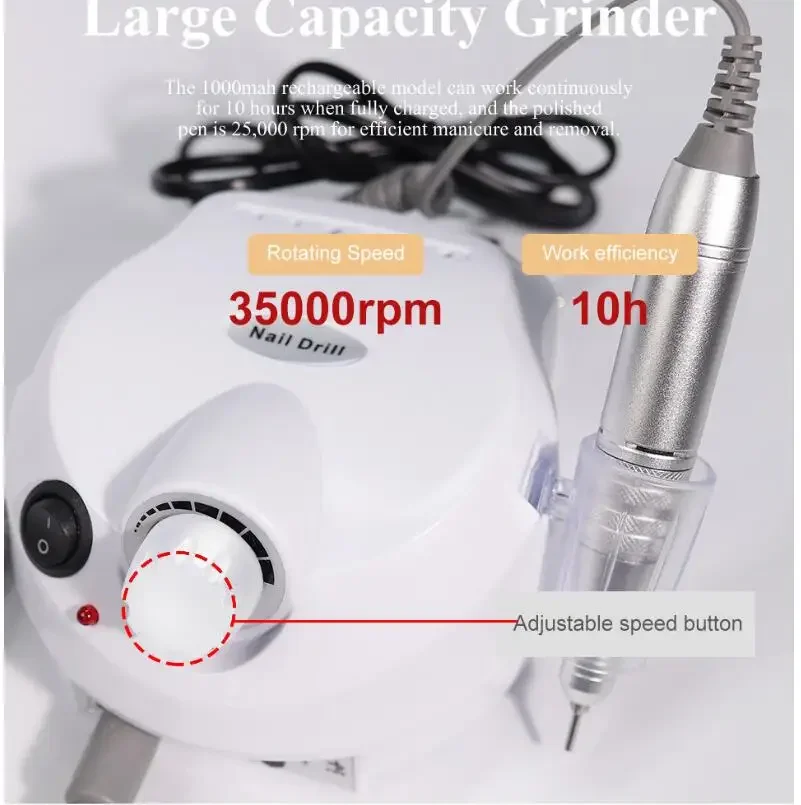 35000 RPM Electric Nail Drill Machine Mill Cutter Sets for Manicure Nail Tips Manicure Electric Nail Pedicure File