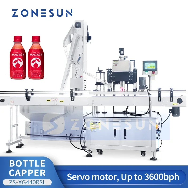 ZONESUN ZS-XG440RSL آلة تغطية غطاء المضخة الأوتوماتيكية مع وحدة تغذية الغطاء 3600bph