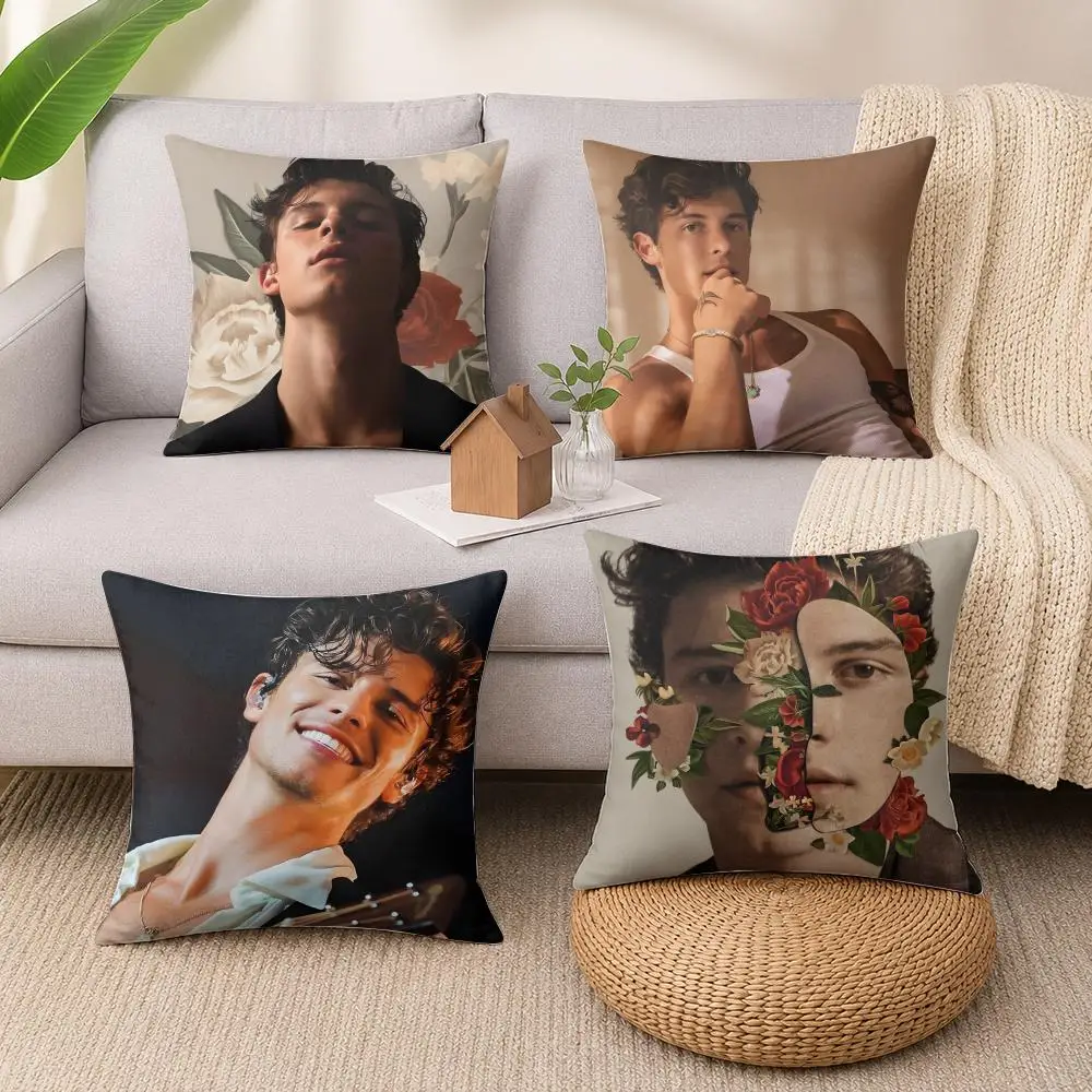 Singer Shawn M-Mendes Cushion Cover Wrinkle-Resistant Short Plush Cushion Covers Breathable Machine-Washable