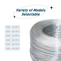 28/26/24/22/20/18AWG 2-Core Koperdraad Transparante Parallelle Kabel DC Power Platte Lijn 1A 2A 3A 5A 7A voor LED Light Strip E2