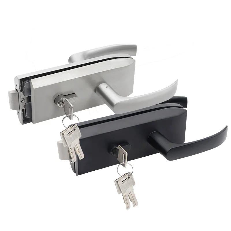 

Handle Lock Office High Partition Single Door Glass Door Lock Gap Flat Mouth Handle Lock Stainless Handle Lock Core Hardware