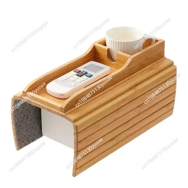 

Держатель для чашки для дивана, натуральный противоскользящий бамбуковый подлокотник для дивана, складной многофункциональный держатель для чашки для дивана, пульт дистанционного управления