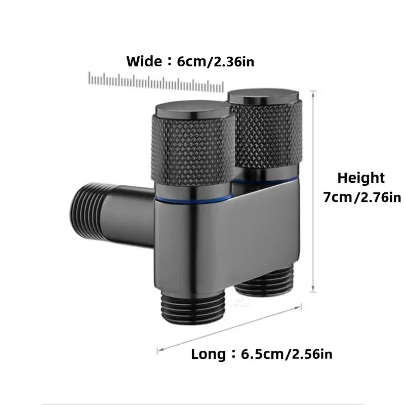 الحائط غسالة صنبور صمام G1/2 صنبور المرحاض مثلث صمام التحكم المزدوج مفتاح دوار صمام مخرج المياه الباردة