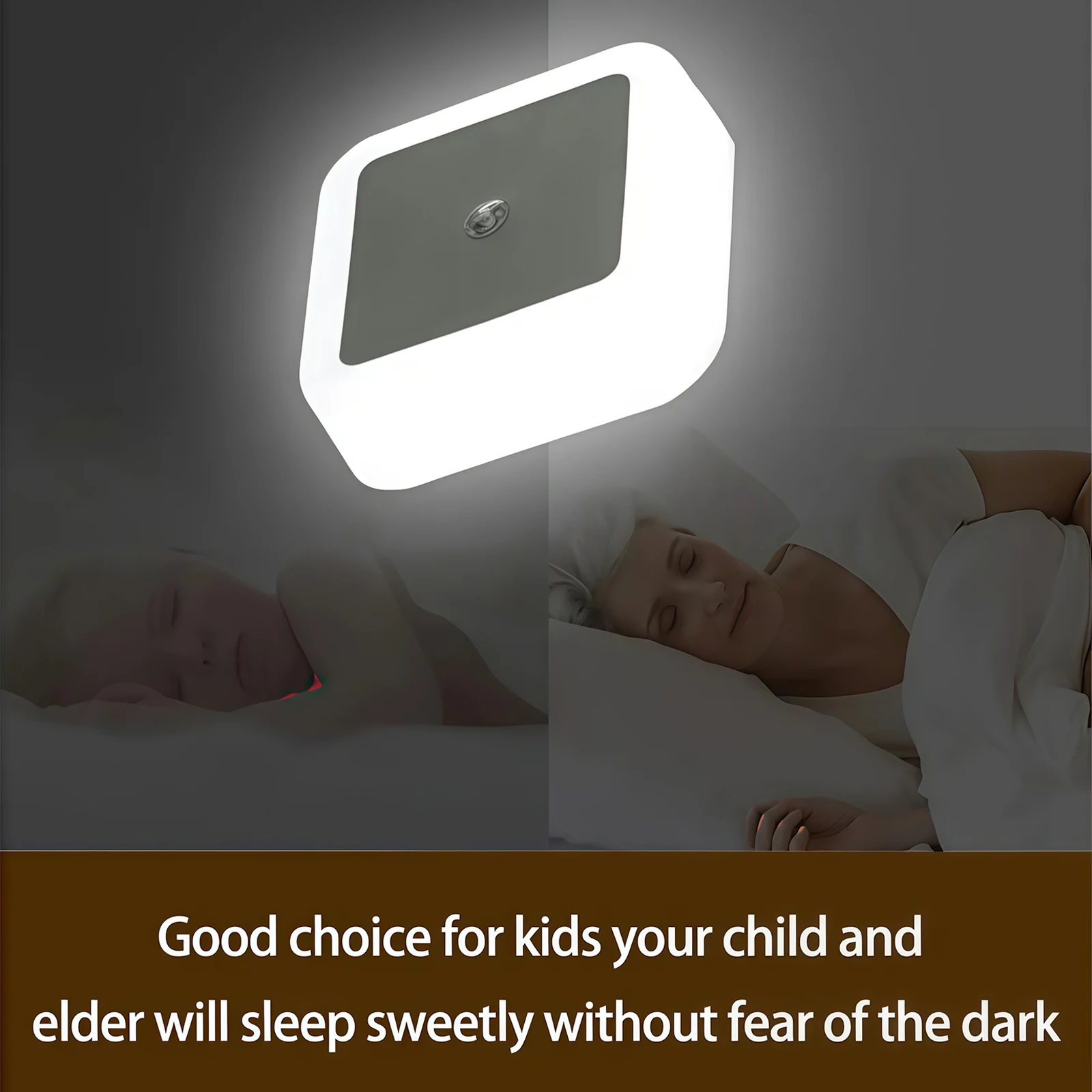 Luz nocturna LED inteligente con detector de movimiento, compatible con enchufes UE, Reino Unido y EE. UU., mini montado en la pared para dormitorio, pasillo