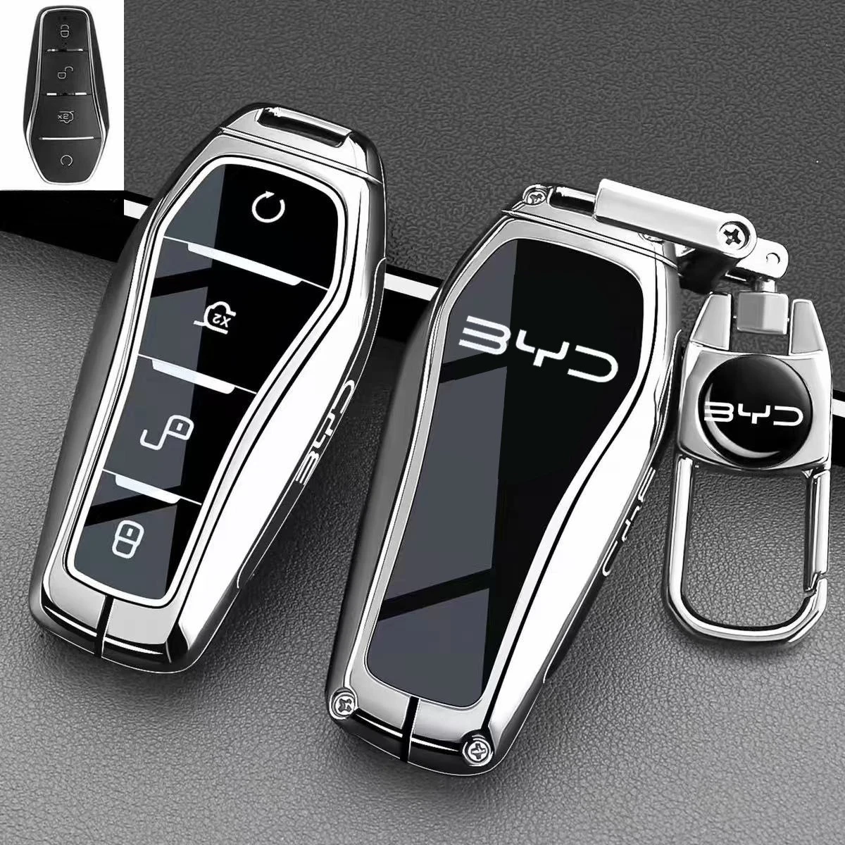Key Case Cover Bag Chain Shell Fob Holder for BYD Seal 06 Qin L Han Yuan Up Sea Lion 05 Song L EV Tang Frigate 07 Accessories