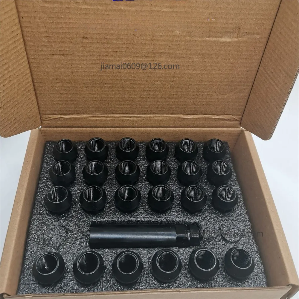 24+1 M14x1.5 Anti-theft Nut Set Seven-slot Lug Nuts With Sleeve Tool Thickness 51mm