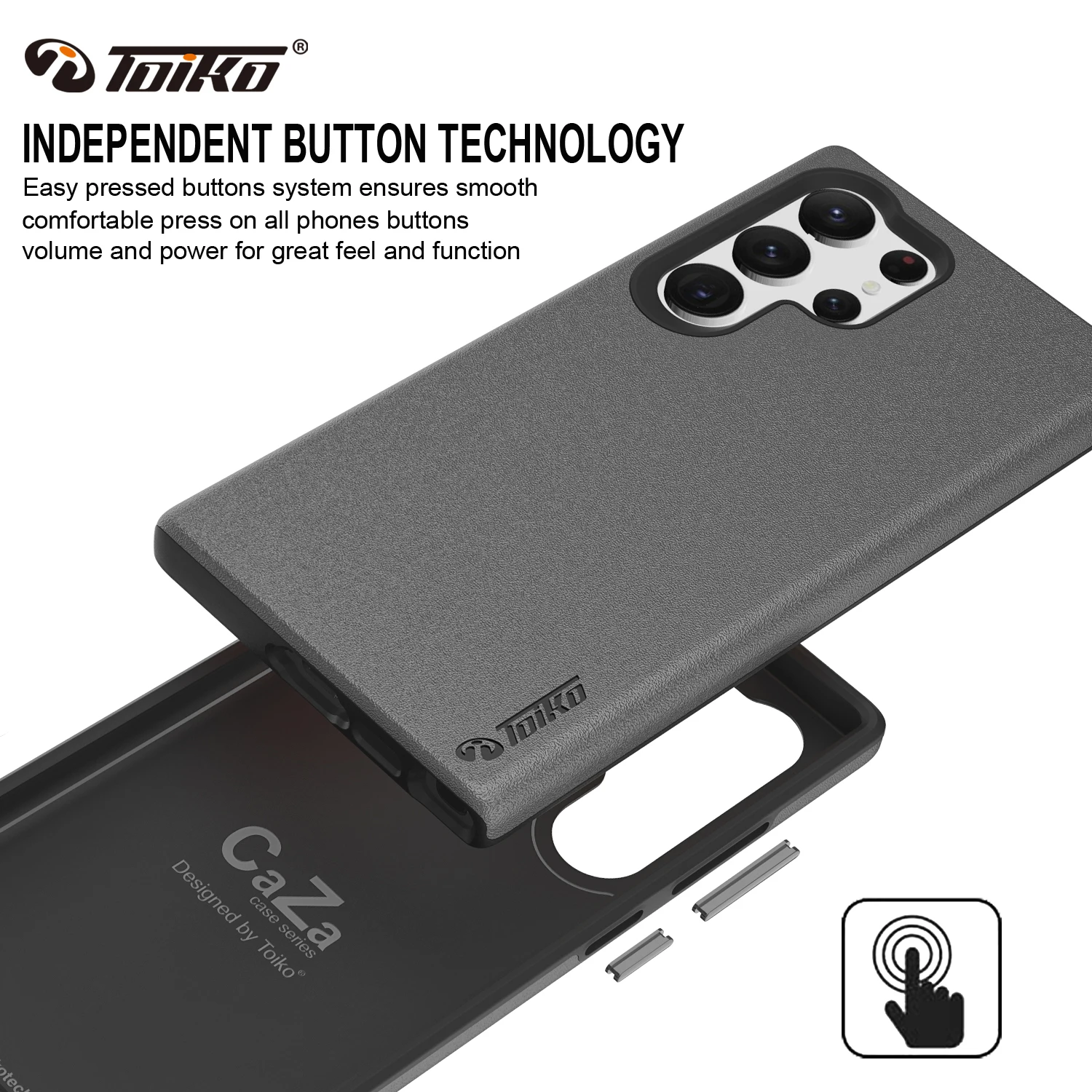 TOIKO CaZa 2 Layer Hybrid Protection Case for Samsung Galaxy S23 Ultra S23+ Plus Phone Shell Hard PC Soft TPU Rugged Armor Cover