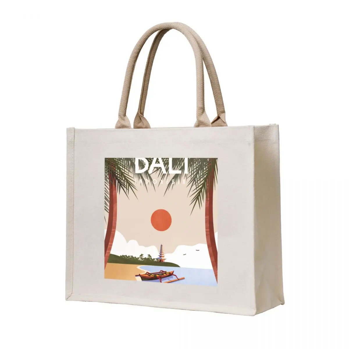 

Bali Indonesia travel poster Tote Bag canvas bags large tote bag shopping bags foldable Shopper