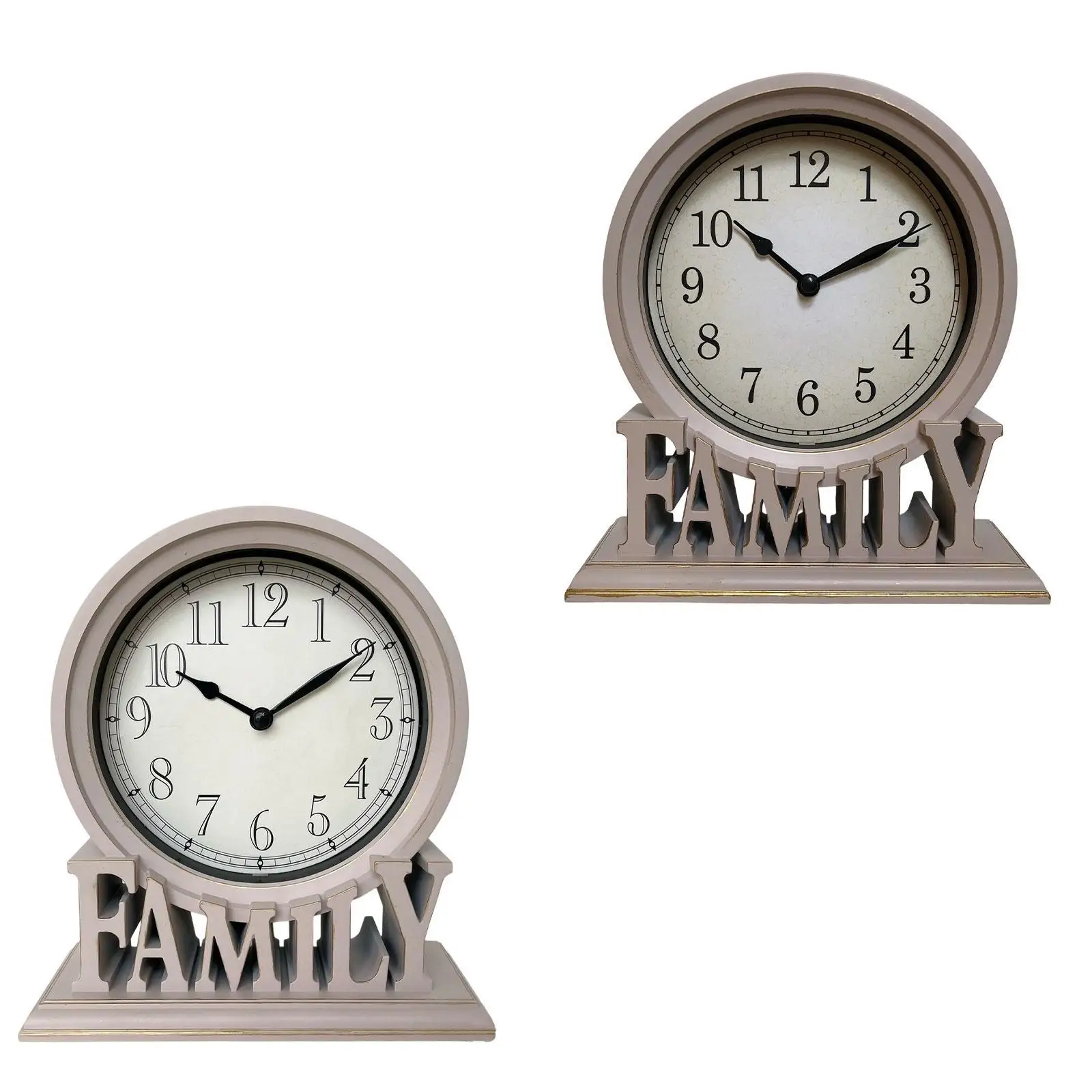 Vintage Style Mantel Clock Elegant Desk Clock Analog Silent Movement Classic Tabletop Decor for Living Room