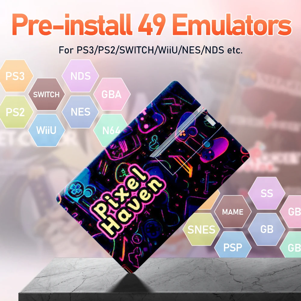 256G Game Card With 15800+ Retro&PC Games Plug&Play Retro Gaming Card For PS3/PS2/Switch/WIIU/NDS/SNES for Windows PC&Handheld