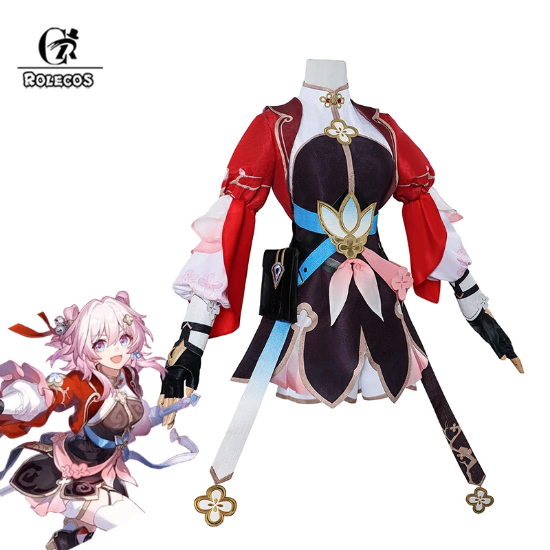 

ROLECOS The New Sword Master March 7th Cosplay Costume Honkai Star Rail March 7th Women Suit Halloween Carnival Party Uniform