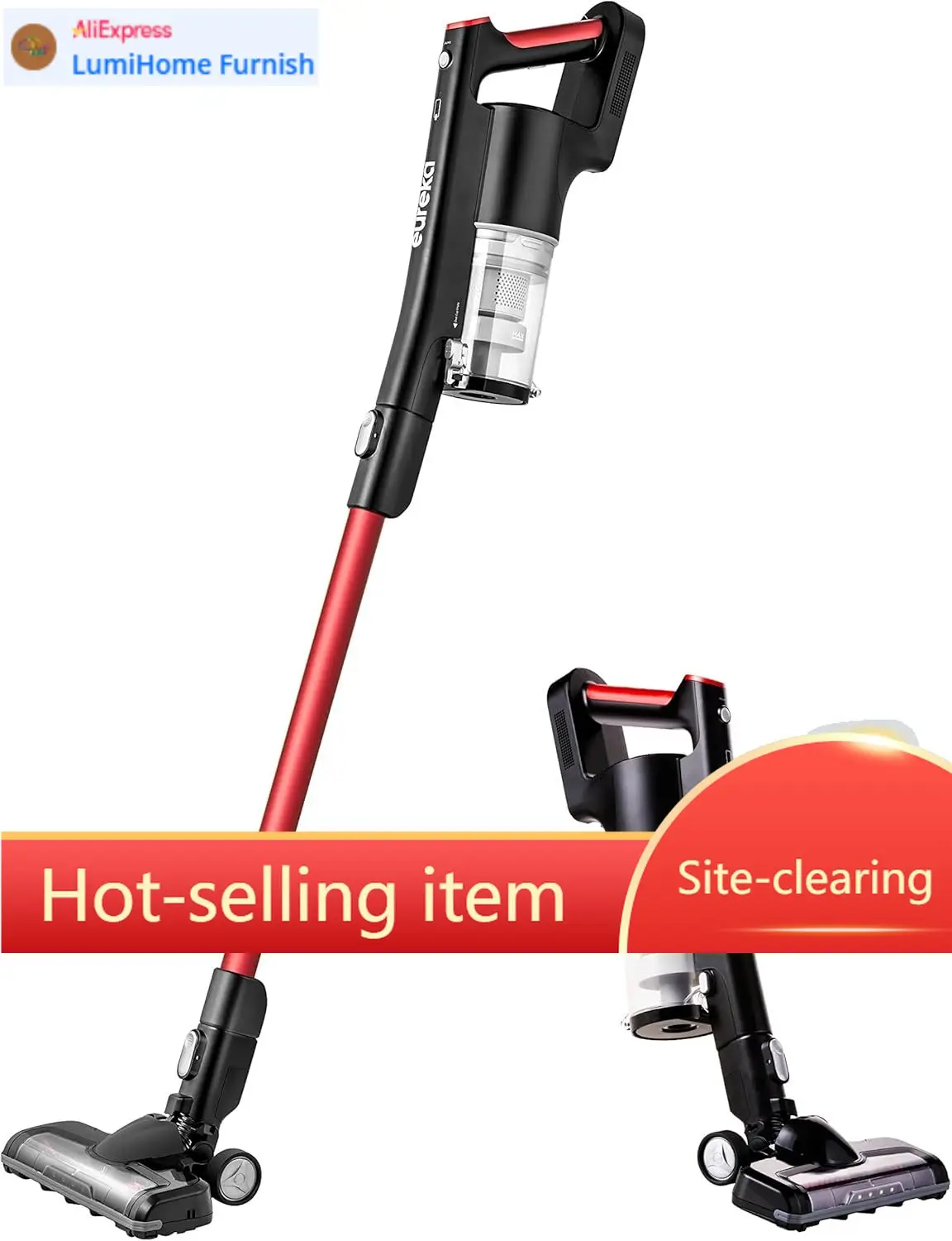 

Cordless Vacuum Cleaner, Vacuum Cleaner for Home Rechargeable, Lightweight Stick Vacuum for Hardwood and Pet Hair,Rose Red, NEC1