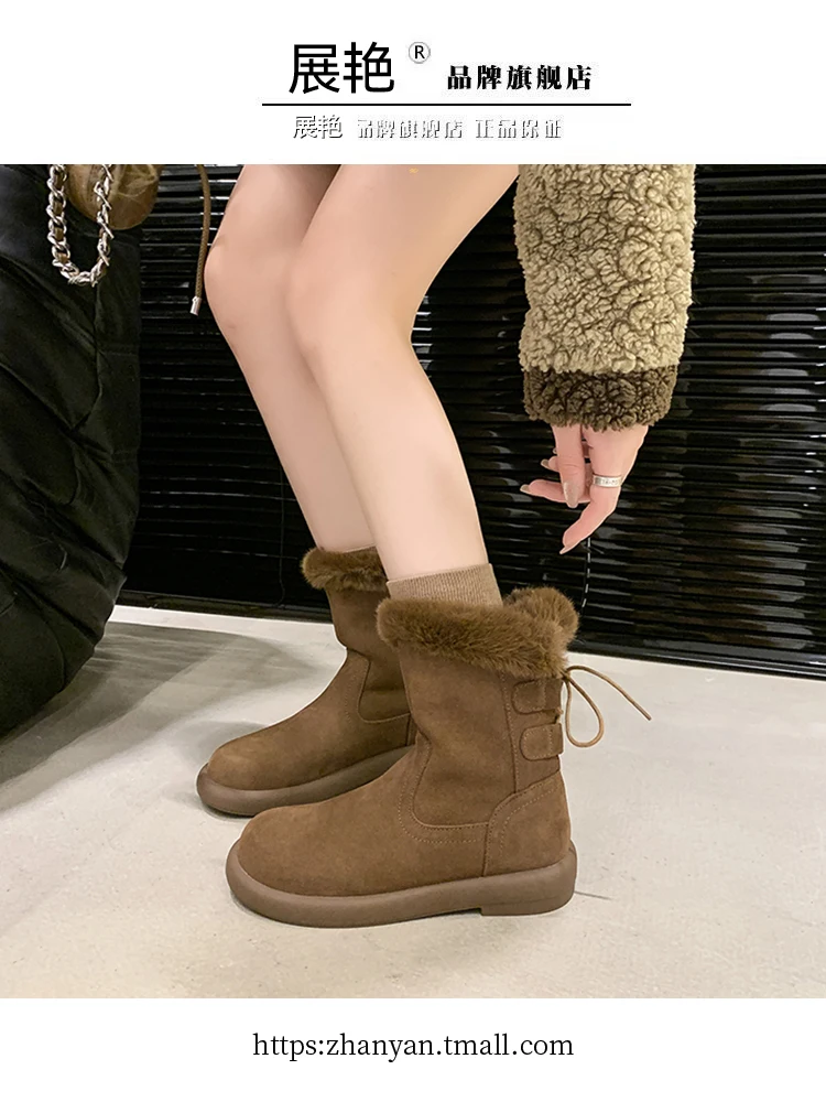 Botas de mujer nuevas 2024 zapatos calzado de invierno Australia cuero Lolita señoras nieve tobillo botas Lolita zapatos botas-mujeres pie de invierno