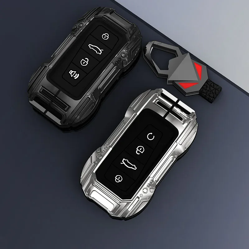 

Alloy +Silica Gel Car Remote Key Case Cover Holder Shell For Geely Emgrand X7 EX7 Coolray 2019-2020 Auto Styling Fob Accessories