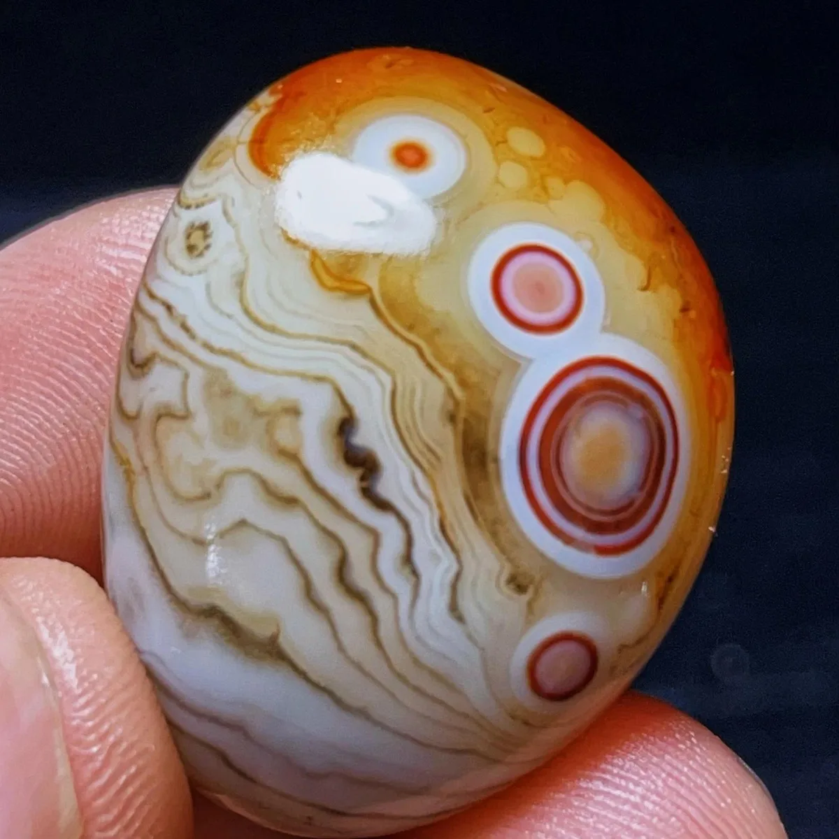 Authentic Stone Banded Agate Worry Stone, Desert Stone, Tumbled Polished, Table Decor, Natural Stone, Crystal Collection