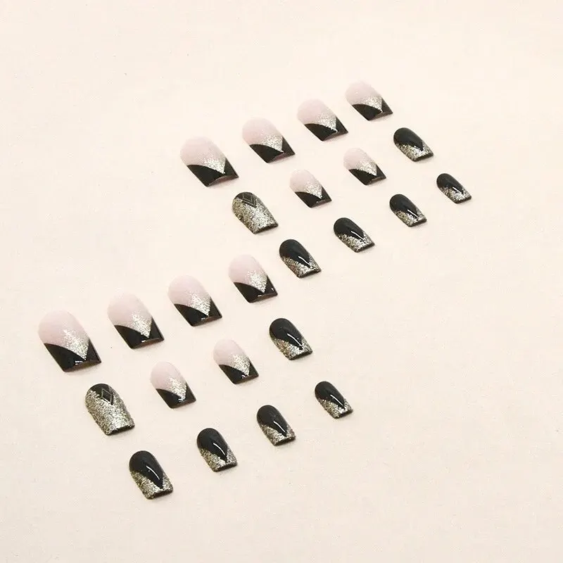 24 PCs Short French Flash Nails with 1 Jelly and 1 Nail File image 3