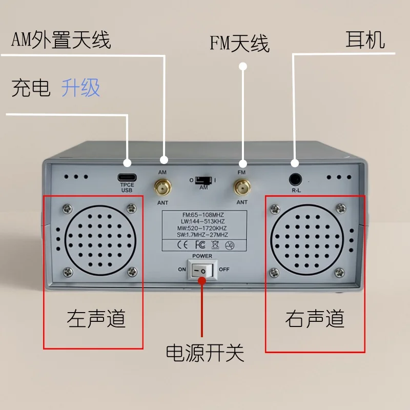 ステレオデスクトップFMラジオ、高感度TEF6686ステレオラジオ、FM/AMグローバルバンドラジオ受信機、65MHz-108MHz