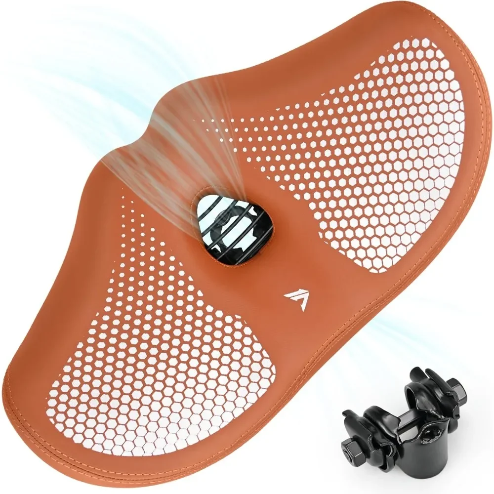 Noseless Bike Seat for Men Women Wide Padded Bicycle Seat Cushion Large Comfortable Bike Saddle for Beach Cruiser City Ebike