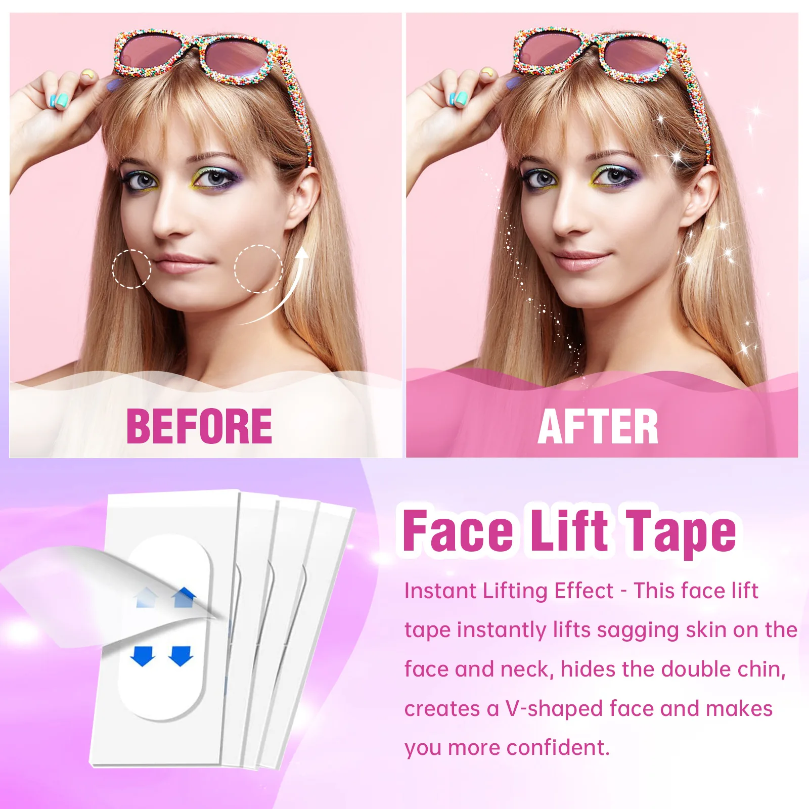 120Pcs Invisible Facial Lifting Sticker Thin Face Patche Facial Line Wrinkle Sagging Skin Fast Pull Chin Adhesive Tape Efficient