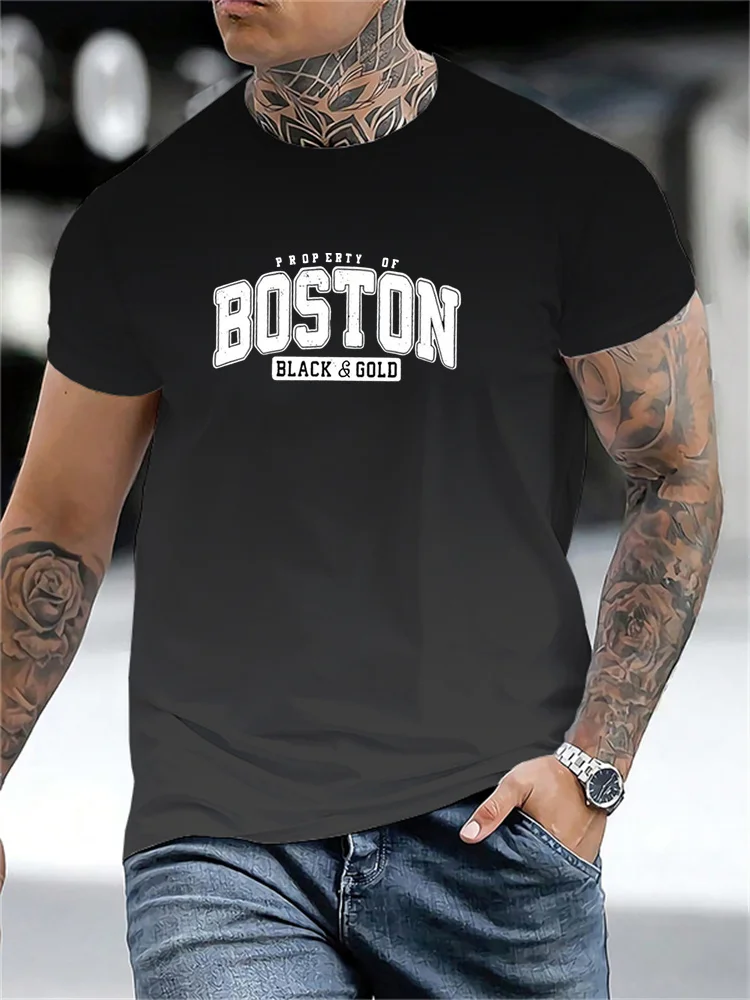 2024 new pattern T-shirt men's short sleeved loose round neck T-shirt personalized street Harajuku T-shirt