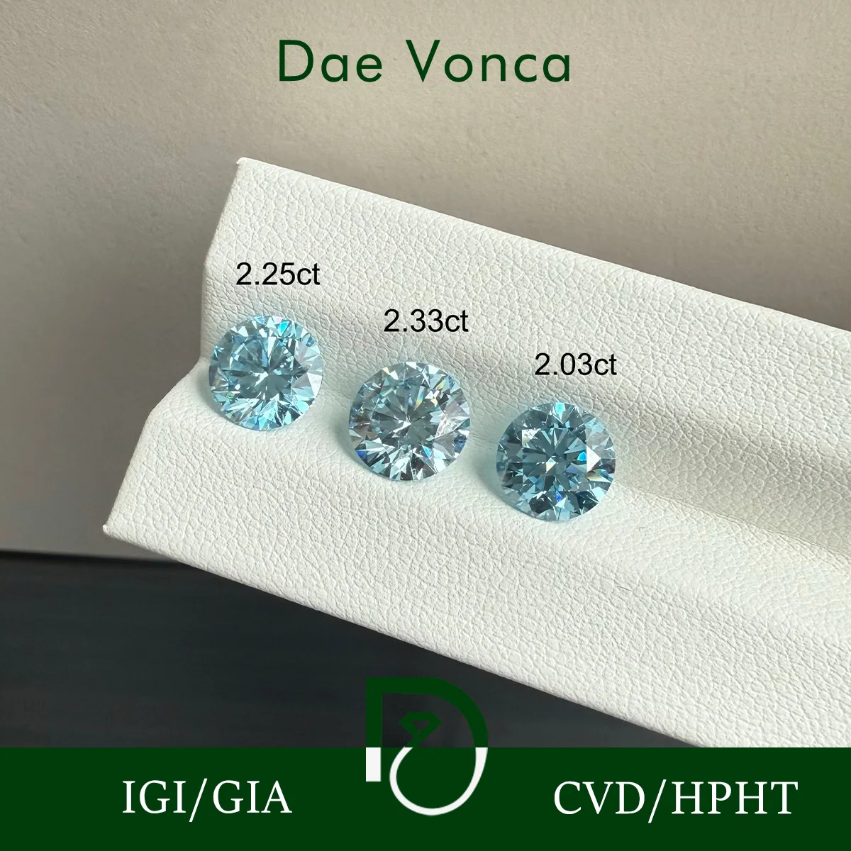 

1.0CT 2.0CT Blue Round Cut Lab Grown Diamonds IGI Certified Blue Round Shape Lab Loose Diamond For Making Ring