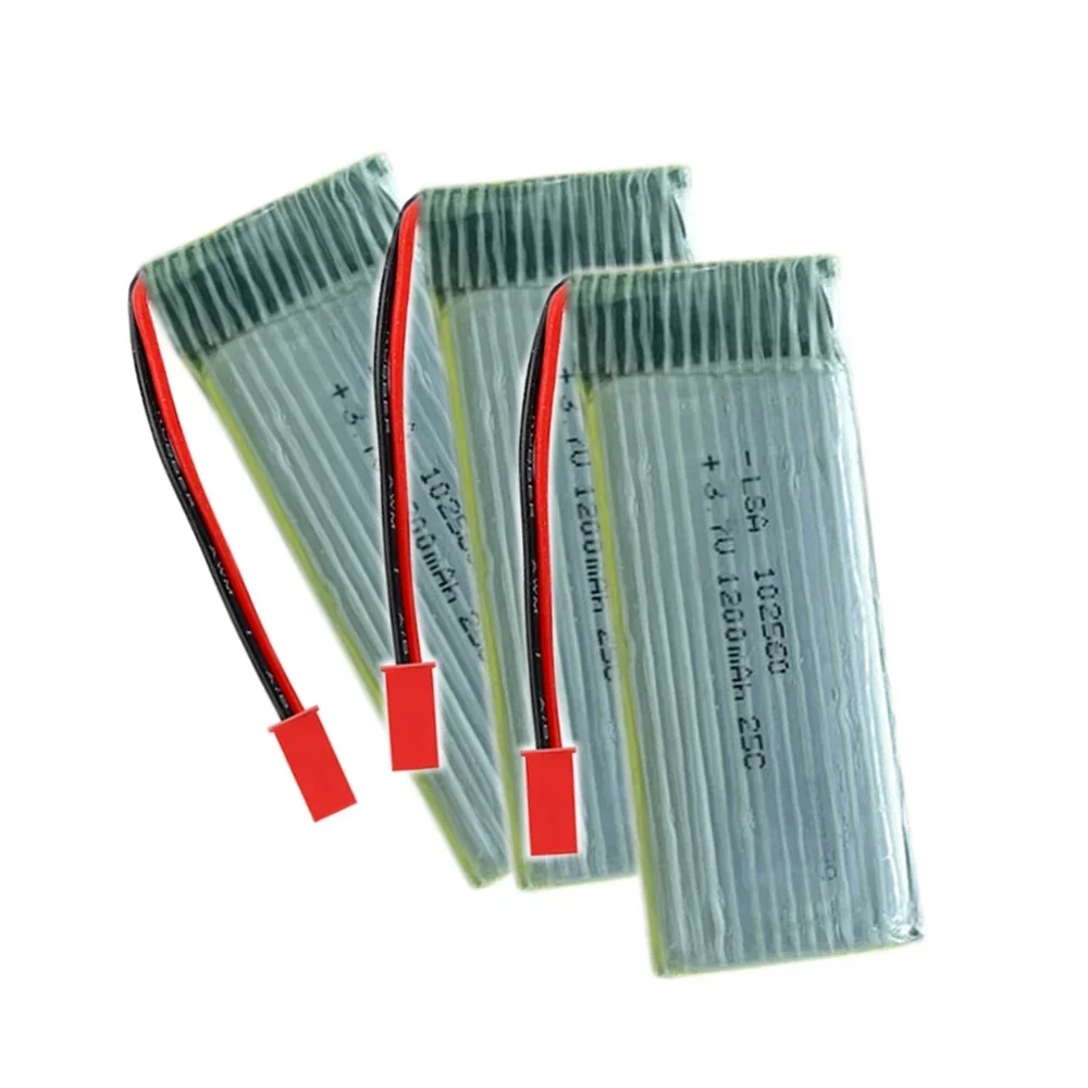 3.7V Li polymer Lithium Battery 25C rate 1200mAh For Drone model airplane model battery 102560 60*25*10mm With JST Plug