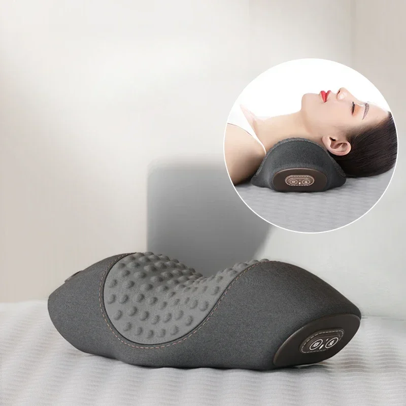 Electric Neck Massager Pillow 3 Modes Heating Vibration Massage Neck Stretcher Support Cervical Neck Traction Relax Massager