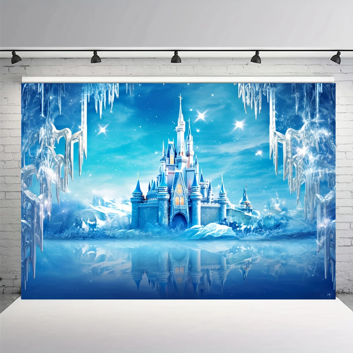 Winter Frozen Party supplies Background Decoration Frozen Snow flower photography banner Winter Wonderland Snow  background