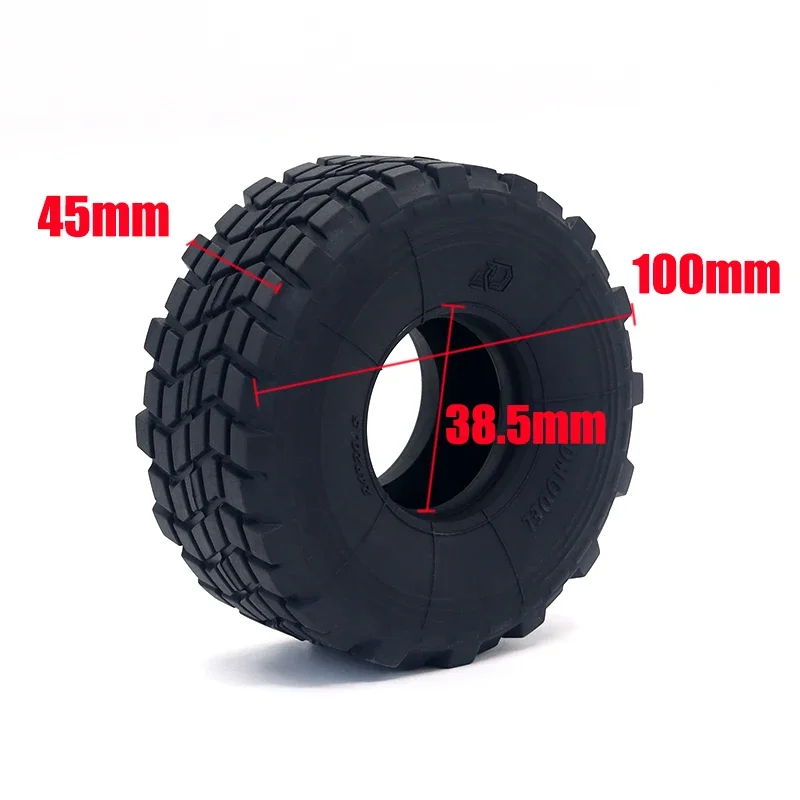 2PCS Rubber Tires 100mm Tyre for 1/10 Rock Crawler 1/14 RC Tamiya Truck Trailer Tipper Car Scania 770S Actros JDM Wheels Parts