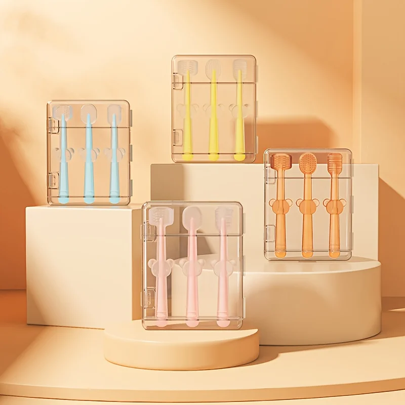 

1pc baby teeth toothbrush, baby oral cleaning tongue coating cleaning tool, baby toothbrush, baby tongue coating brush, gentle o