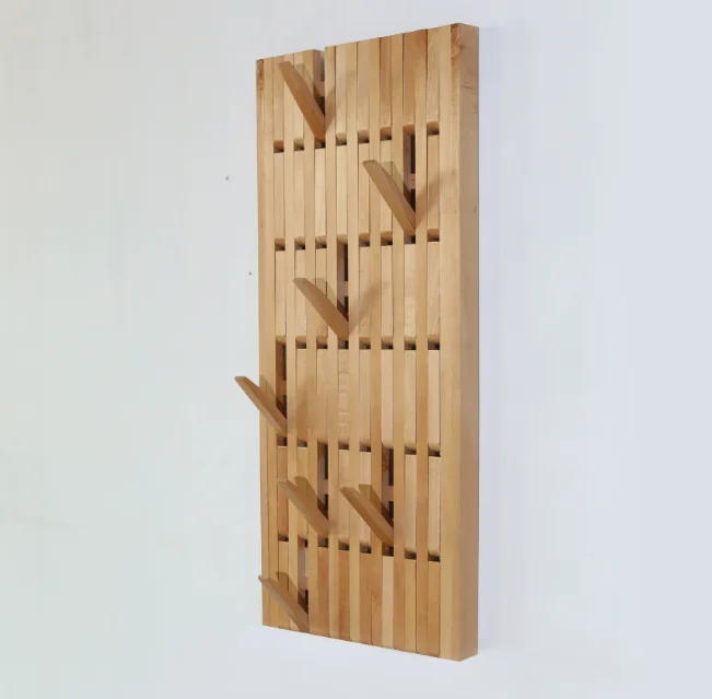 Solid wood modern foldable adjustable multi-functional hanger wall-mounted hanger home entrance corridor hook
