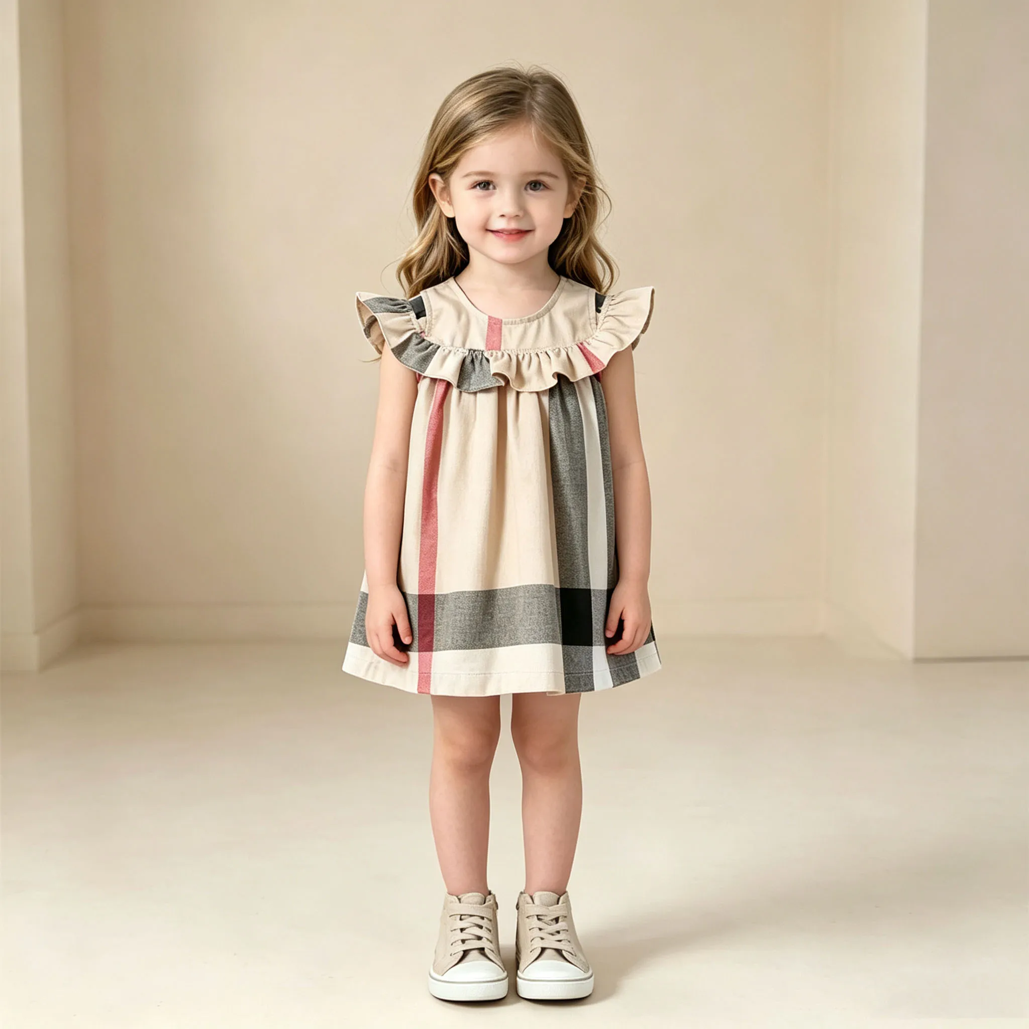 Baby Girl Princess Dress Cotton Baby Girl Dress Plaid Pattern Summer Newborn Clothes Baby Dress Party Birthday Baptism clothes