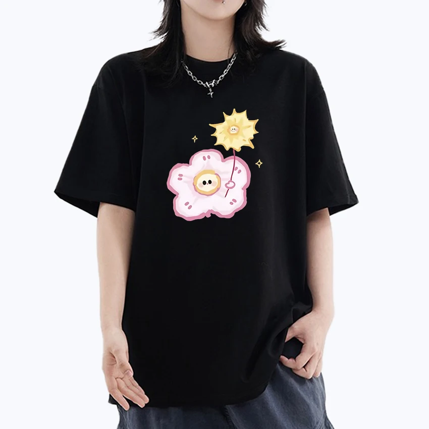 

Fashion 2025 Cute Cartoon Printed Crew Neck Oversized Tee shirt 100% Cotton Men Women tops short sleeve t-shirts Unisex clothing