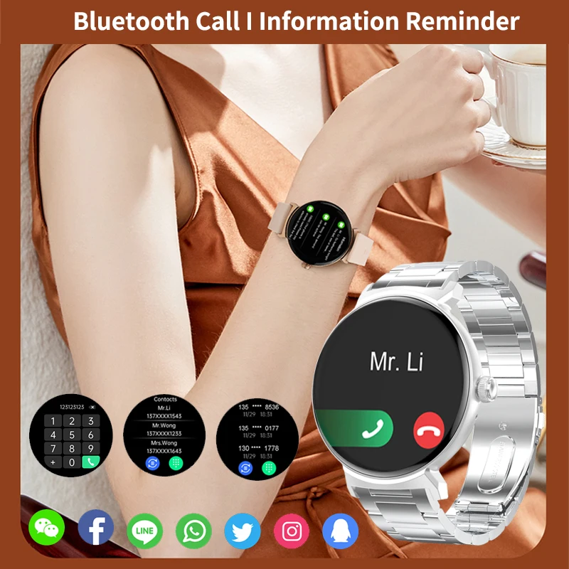 2022 Bluetooth Call Ladies Smart Watch Men Full Touch Screen cardiofrequenzimetro orologi Fitness Smartwatch per Android IOS Women