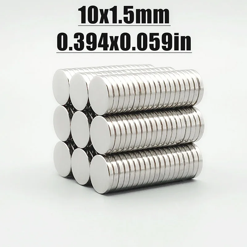 20-1000pcs 10x1.5mm Magnet Neodymium Magnet N35 NdfeB Permanent Magnetic Imanes Fridge Magnets Round 10*1.5 Magnet Accessory
