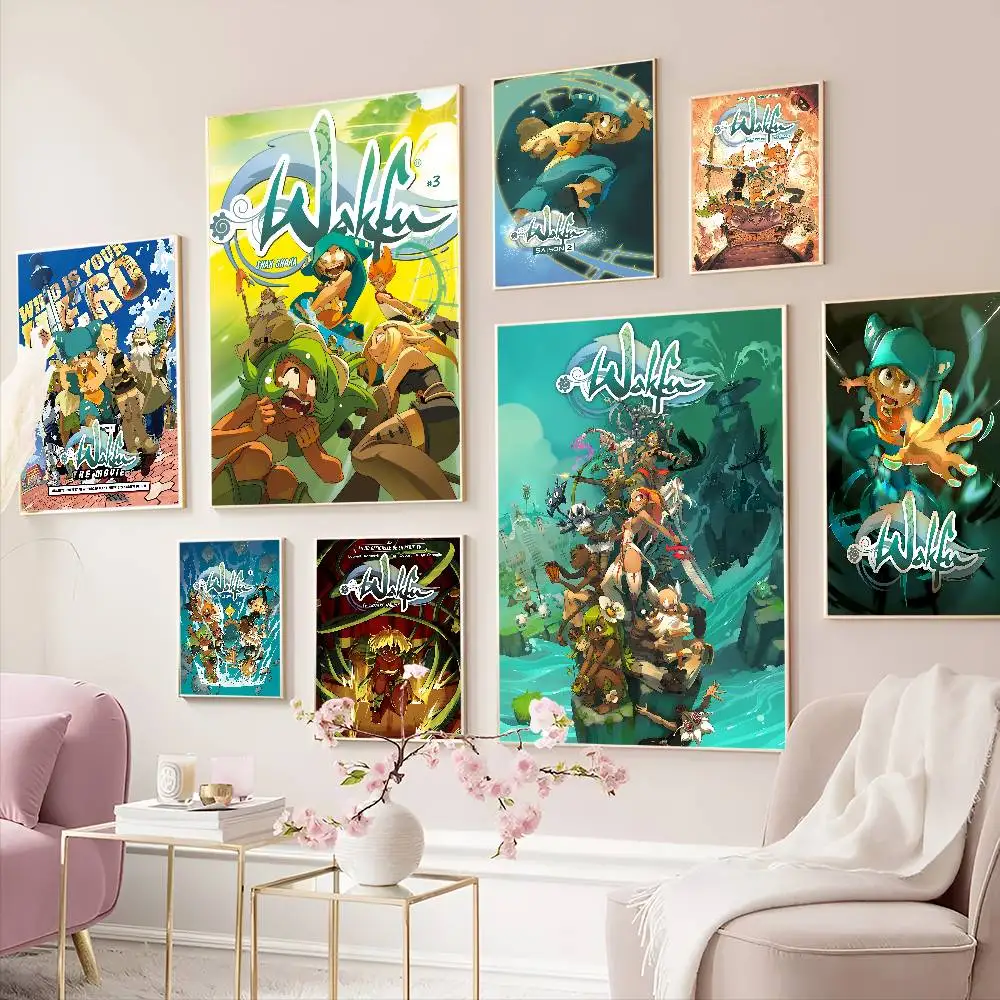 Game W-Wakfu Classic Anime Poster Waterproof Paper Sticker Coffee House Bar Room Wall Decor