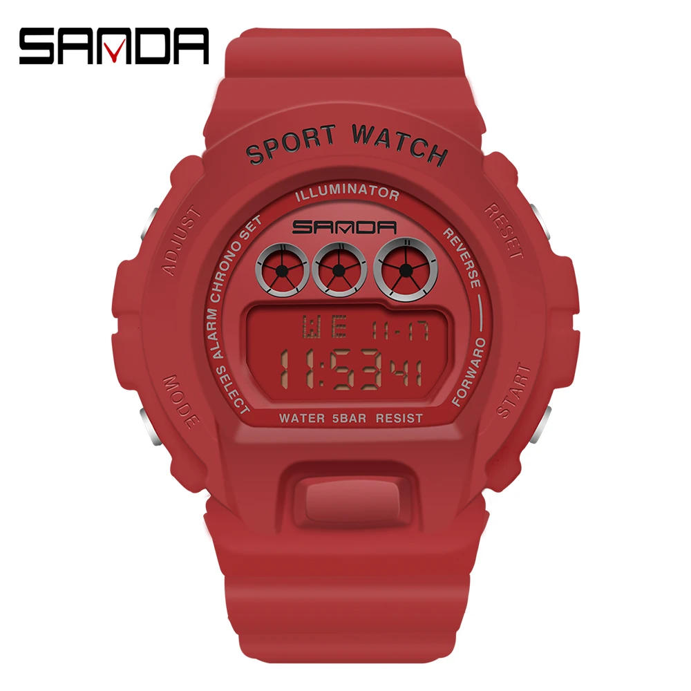 

SANDA Fashion 2018 Military Sports Watch Woman LED Digital electronic Luminous Watch Waterproof Men Ms Watch Relogio Masculino
