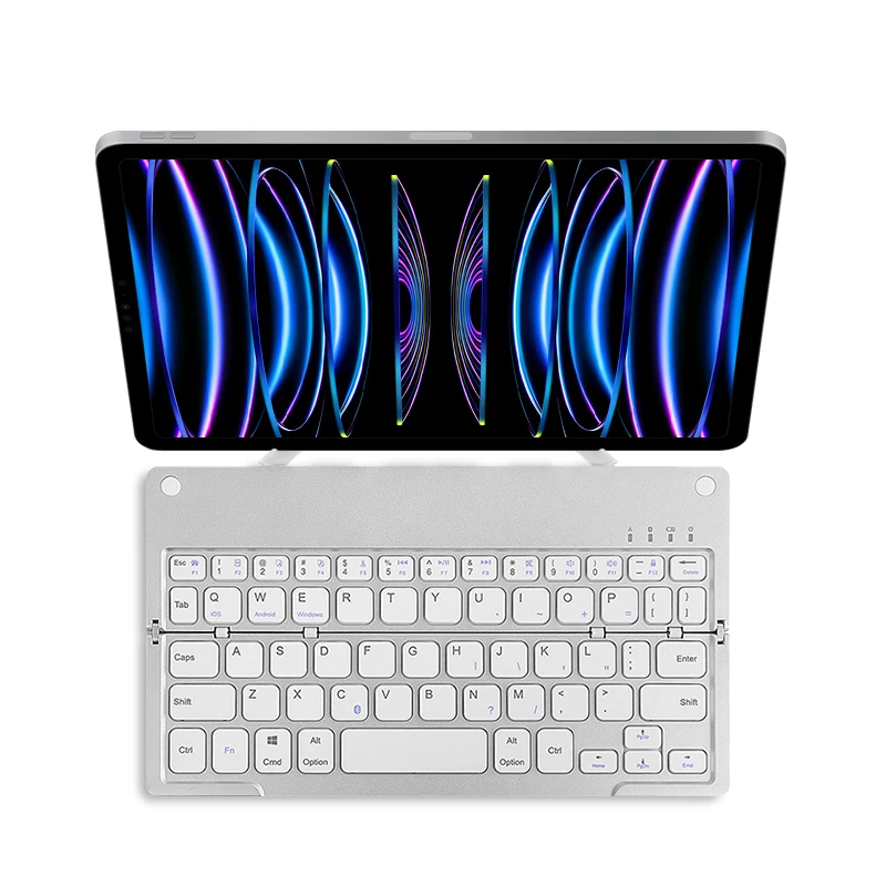 AJIUYU Folding wireless keyboard With Stand For iPad Tablet Laptop Phone Mini Keyboard German Spanish for Windows IOS Android