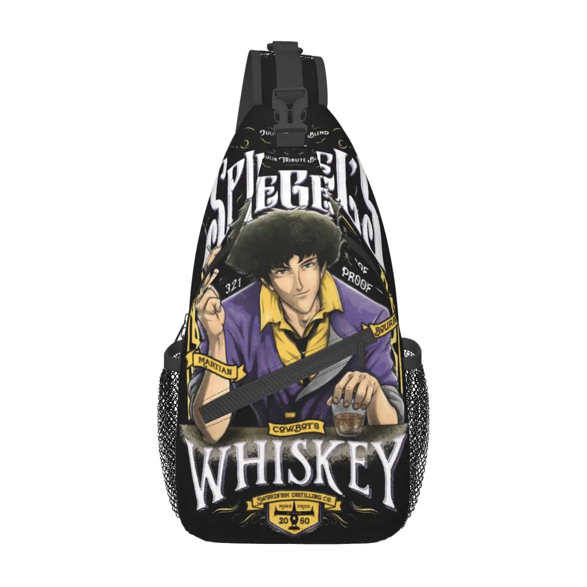 

Spiegel's Cowboy Bebop Whiskey Crossbody Sling Bag Small Chest Bag Anime Shoulder Backpack Daypack Travel Hiking Camping Satchel