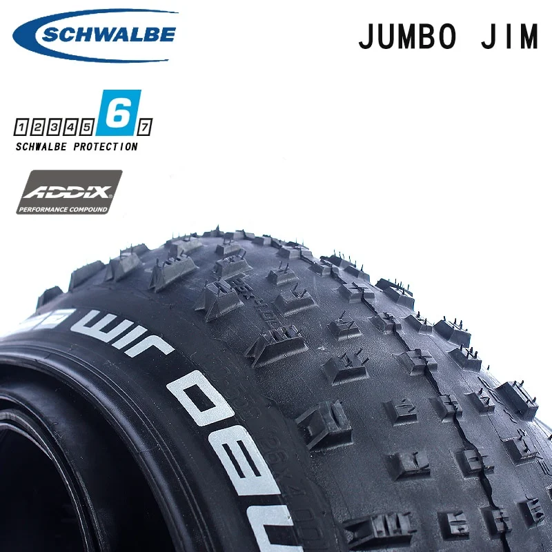 Schwalbe bicycle tire JUMBO JIM 26x4.0 fat car steel tire simple tubeless beach bike folding tire Free bicycle tire